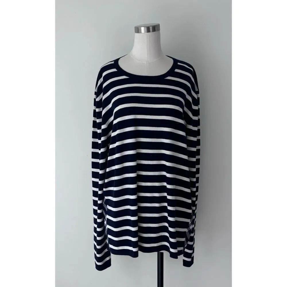 Burberry Striped Weekend Long Sweater Silk/ Cotton Size XXL